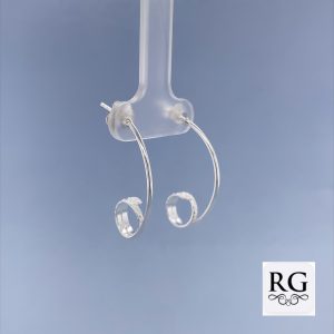 925 MATT MILLGRAIN CURL ON BAR EAR - 25X3 - 1.65g <br/>M12365