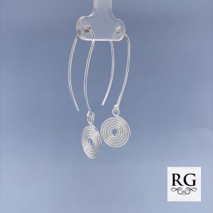 925 SPIRAL ON LONG DROP EARRINGS - 47X12 - 2.7g <br/>M12366