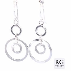 925 TRIP OPEN CIRCLES DROP EARRINGS - 41X17 - 3.1g <br/>M12367