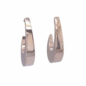 925 HOLLOW RECT TUBE OVAL HOOPS - 28X5 - 4.8g <br/>M12369