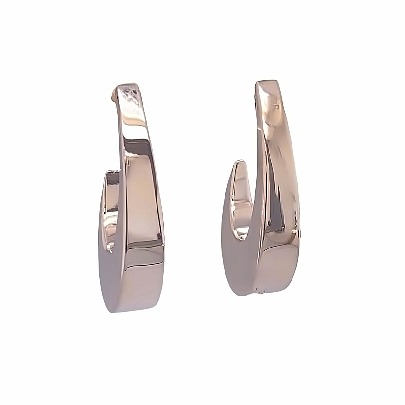 925 HOLLOW RECT TUBE OVAL HOOPS - 28X5 - 4.8g <br/>M12369