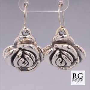 925 OXI ELECTROFORM ROSE DROP EAR - 38X24 - 7.4g <br/>M12373