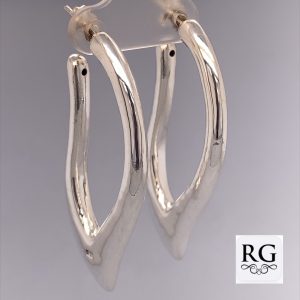 925 ELECTROFORM POINTY HALF HOOPS - 46X4 - 6.6g <br/>M12375