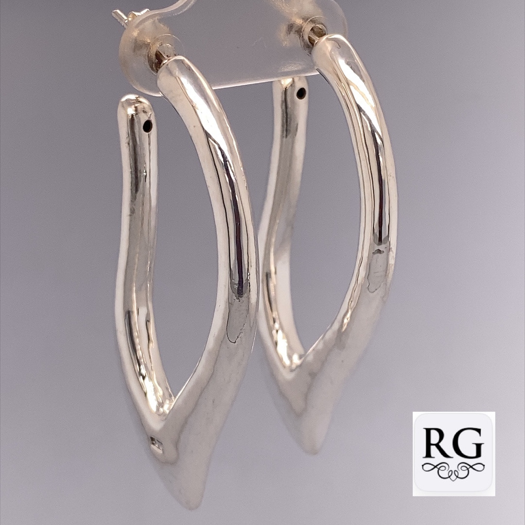 925 ELECTROFORM POINTY HALF HOOPS - 46X4 - 6.6g <br/>M12375