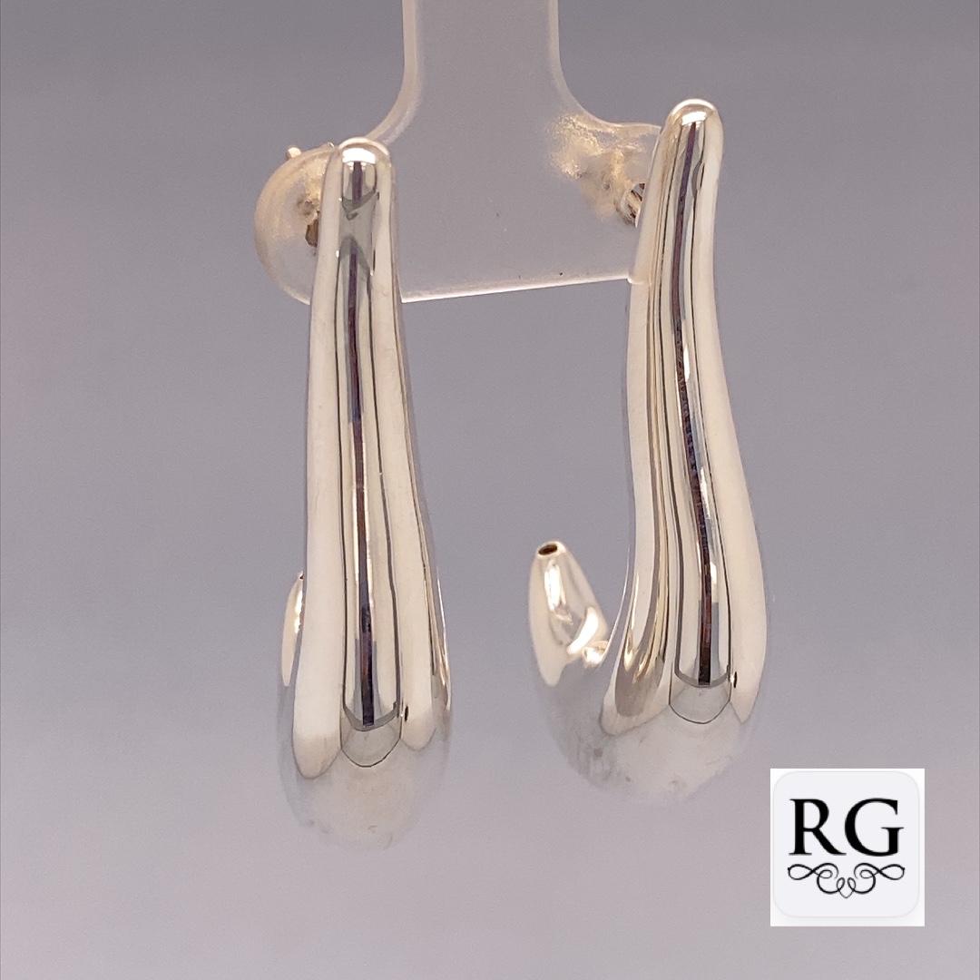 925 ELECTROFORM LONG HALF HOOPS - 39X8 - 7.2g <br/>M12376
