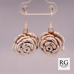 925 ELECTROFORM OXI ROSE DROP EAR - 36X19 - 7g <br/>M12378