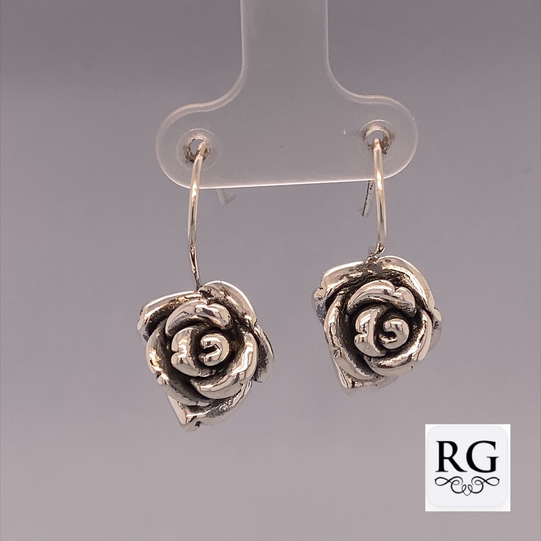 925 ELECTROFORM OXI ROSE DROP EAR - 26X12 - 3.6g <br/>M12382