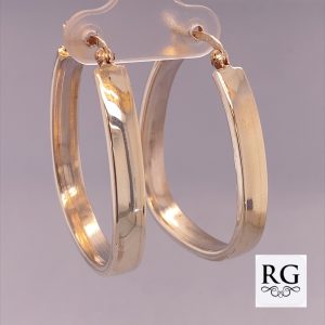 925 PLAIN HOLLOW TRIANGLE HOOPS - 38X5 - 7.1g <br/>M12387