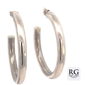925 PLAIN HOLLOW RND TUBE HALF HOOPS - 36X4 - 6.8g <br/>M12388