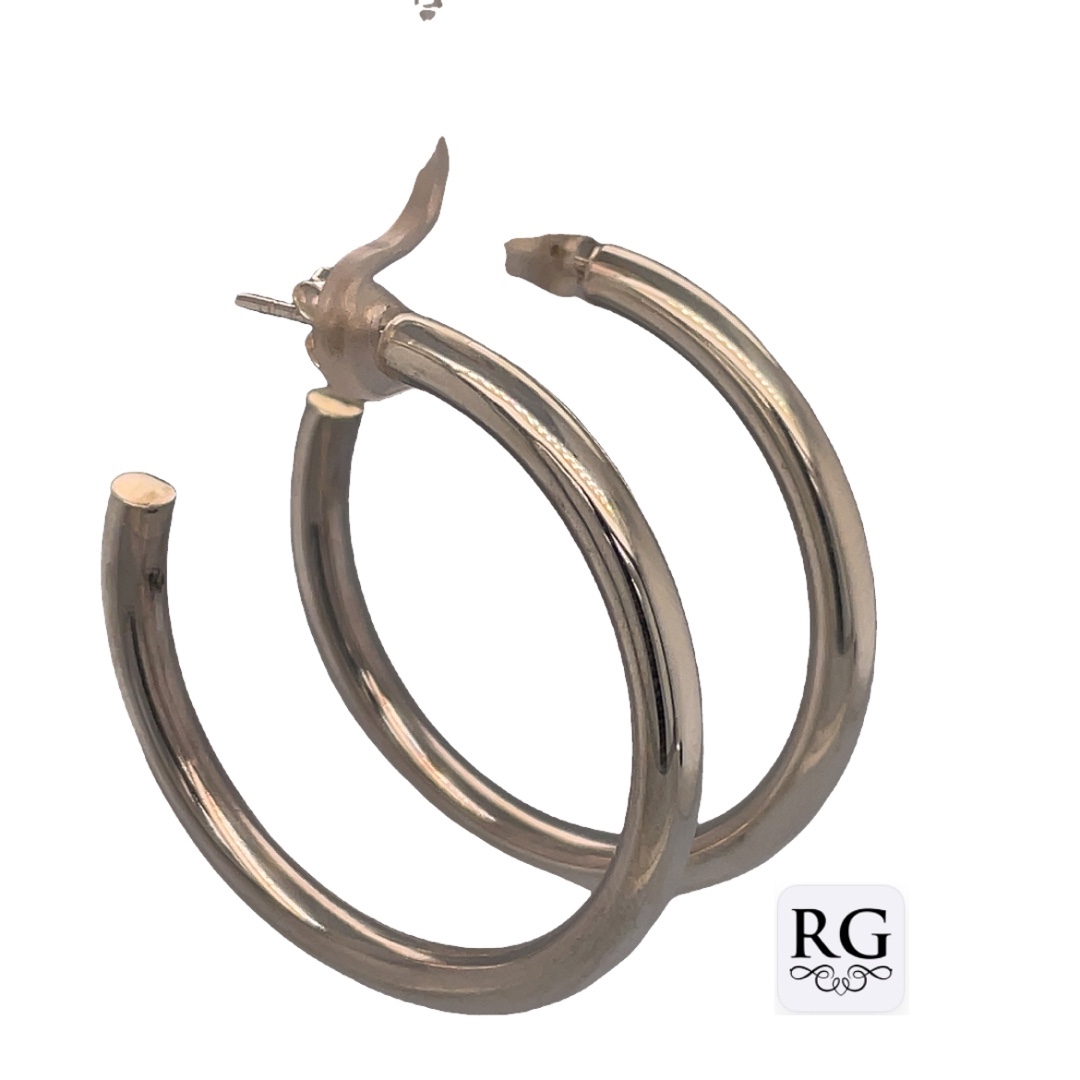 925 PLAIN RND TUBE HALF HOOPS - 40X4 - 7.8g <br/>M12390 - Image 2