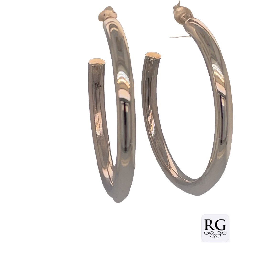 925 PLAIN RND TUBE HALF HOOPS - 40X4 - 7.8g <br/>M12390