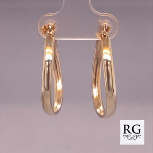 925 PLAIN HOLLOW OVAL HINGE HOOPS - 30X3 - 4.1g <br/>M12391