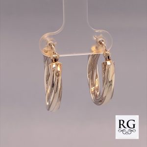 925 HOLLOW TWISTED OVAL HINGE HOOPS - 24X4 - 4.3g <br/>M12396