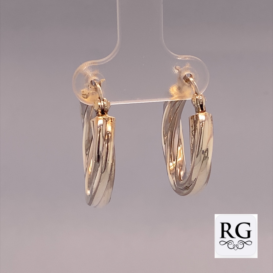 925 HOLLOW TWISTED OVAL HINGE HOOPS - 24X4 - 4.3g <br/>M12396