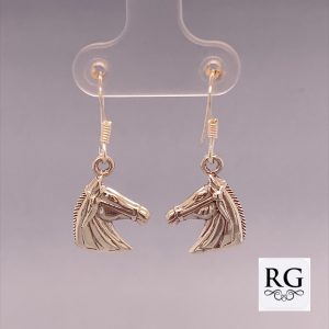 925 ETCHED HORSE'S HEAD DROP EAR - 29X12 - 2.9g <br/>M12398