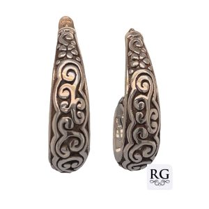 925 ELECTROFORM OXI ETCH LONG SPIRAL EAR  40X10 7g <br/>M12405