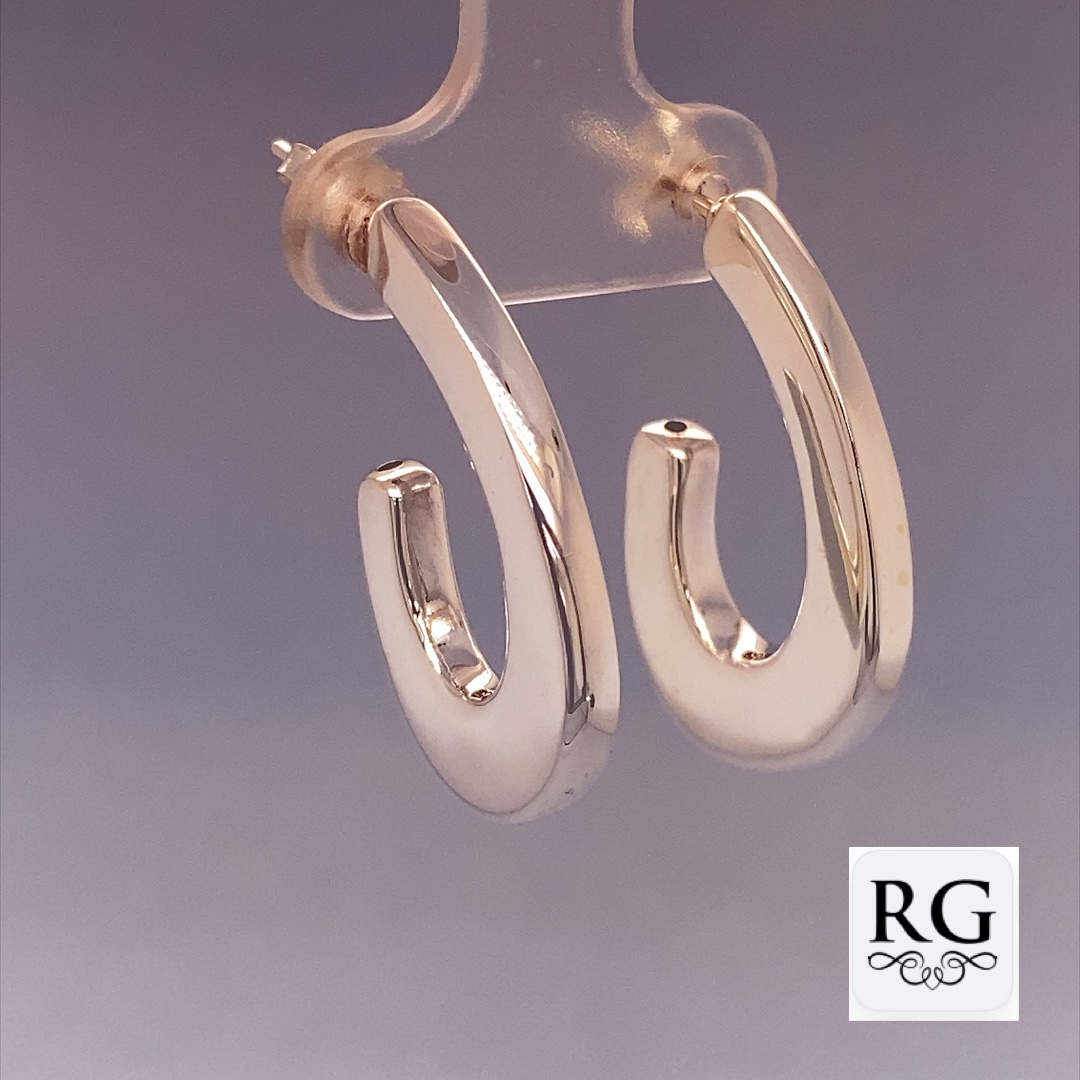 925 ELECTROFORM OVAL HALF HOOPS - 26X3 - 4g <br/>M12407 - Image 2
