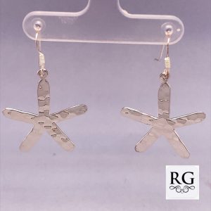 925 HAMMERED STARFISH DROP EARRINGS - 42X25 - 4.2g <br/>M12416