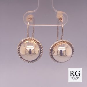 925 HALF BALL ROPE EDGE DROP HOOK EAR - 26X15 4.3g <br/>M12432