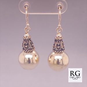 925 OXI FILIGREE BALI BALL DROP EAR - 36X12 - 6.4g <br/>M12440