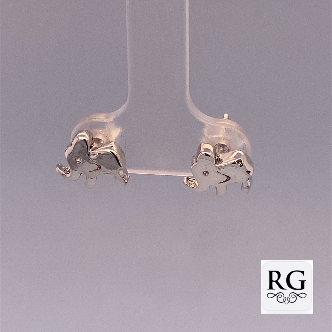 925 PLAIN ELEPHANT STUDS - 10X8 - 2.35g <br/>M12456