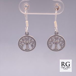 925 OXI OPEN RND TREE OF LIFE DROP EAR 26X11 1.4g <br/>M12458