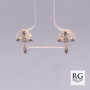 925 OXI SCALLOP ENDS CROSS STUDS - 10X7 - 0.7g <br/>M12461