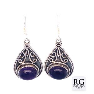 925 OXI RND+OV AMETHYST VINTAGE EAR -  34X16 <br/>M12477A
