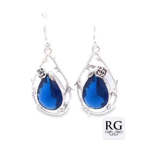 925 TEARDROP IOLITE VINTAGE DROP EAR - 37X15 <br/>M12480I