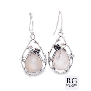 925 TEARDROP MOONSTONE VINTAGE DROP EAR - 37X15 <br/>M12480M