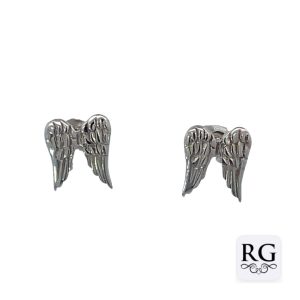 925 DOUBLE ANGEL WING ETCH STUDS - 10X8 - 1.17g <br/>M12490