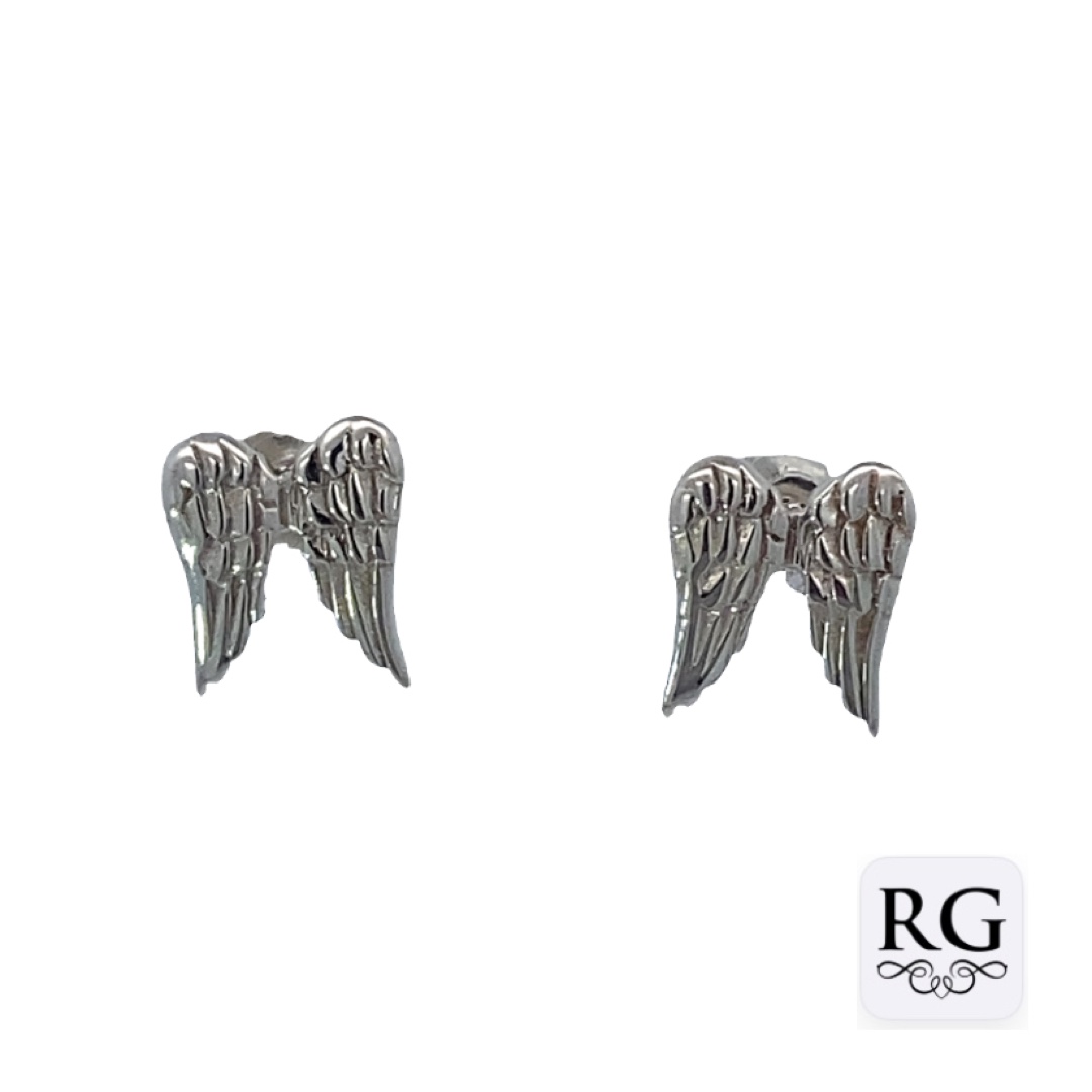 925 DOUBLE ANGEL WING ETCH STUDS - 10X8 - 1.17g <br/>M12490