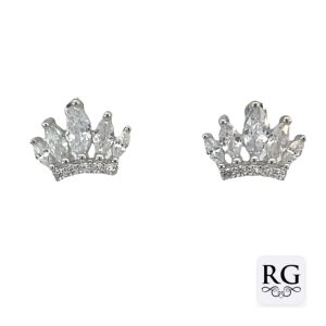 925 RND+MARQ CZ PAVE CROWN STUDS - 10X8 - 1.3g <br/>M12493