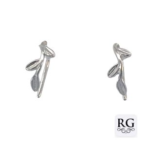 925 OLIVE LEAF MINI CRAWLER EARRINGS - 13X5  0.75g <br/>M12494