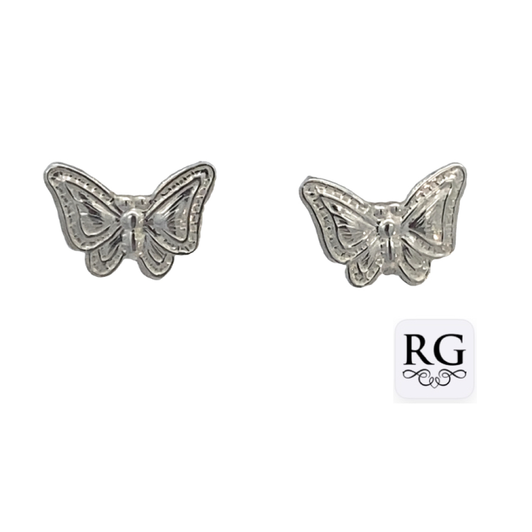 925 ETCHED BUTTERFLY STUDS - 12X8 - 0.6g <br/>M12506
