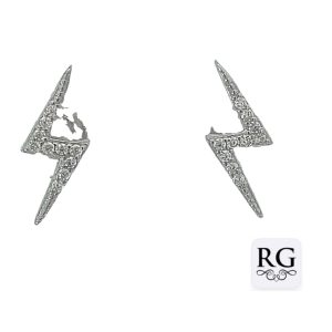 925 CZ PAVE LIGHTNING BOLT STUDS - 15X5 - 1.05g <br/>M12527