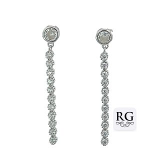 925 CZ PAVE MILLGRAIN LONG BAR DROP EAR  38X5 2.8g <br/>M12528