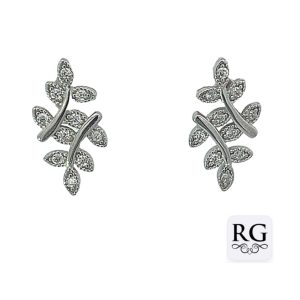 925 CZ PAVE DBL IVY LEAF STUDS - 15X7 - 1.5g <br/>M12531