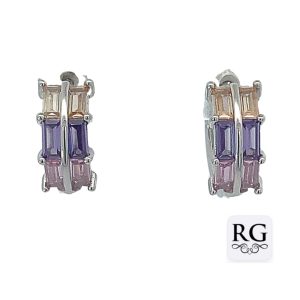 925 MULTI COLOR BAG CZ PAVE HUGGIES - 13X6 - 2.8g <br/>M12540