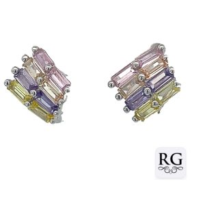 925 MULTI COLOR BAG CZ PAVE HUGGIES - 14X11 - 2.9g <br/>M12541