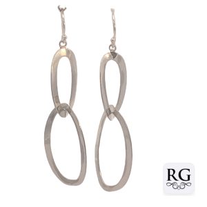 925 DBL OPEN OVAL FLAT DROP EARRINGS - 68X19 - 4.6 <br/>M12566