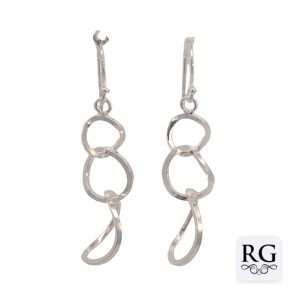 925 TRIP CIRCLES DROP EARRINGS - 46X15 - 3.1g <br/>M12567