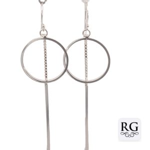 925 CIRCLE WITH CHAIN+BAR EARRINGS - 62X19 - 3.3g <br/>M12568