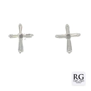 925 BAGUETTE CZ PAVE CROSS STUDS - 11X9 - 1.1g <br/>M12575