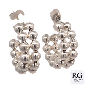 925 HOLLOW DBL ROW BALLS HALF HOOPS - 20X8 - 6.8g <br/>M12579