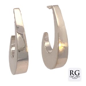 925 PLAIN HOLLOW OVAL HALF HOOP - 28X5 - 4.5g <br/>M12582