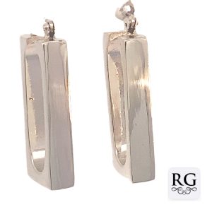 925 PLAIN HOLLOW RECT HINGE HOOPS - 33X5 - 6.18g <br/>M12583