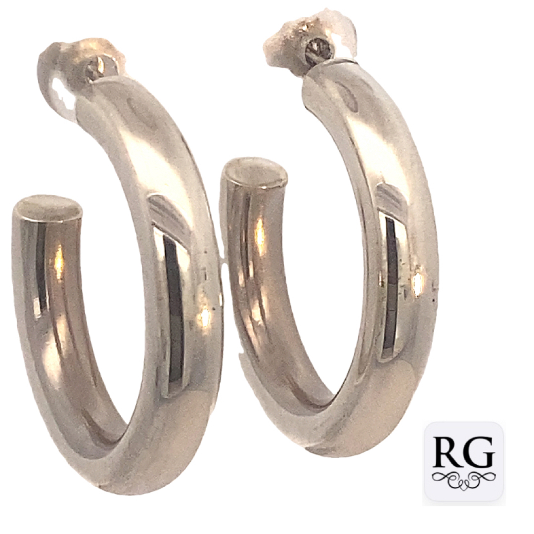 925 PLAIN HOLLOW RND TUBE HALF HOOPS - 30X5 - 7.2g <br/>M12590