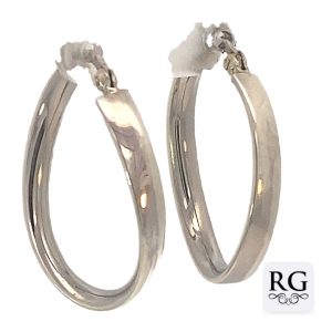 925 PLAIN HOLLOW TWIRL OVAL HINGE HOOPS  30X4 4.4g <br/>M12592