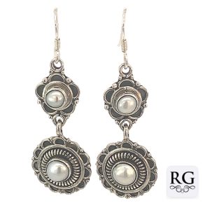 925 OXI WH FW PEARL BOHO DROP EAR - 50X17 - 10.3g  <br/>M12617